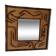 2-tone beveled square wood and rattan mirror