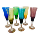 6 flûtes à champagne Murano années 1960