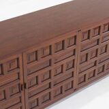 Buffet crédence brutaliste espagnol vintage des années 1970