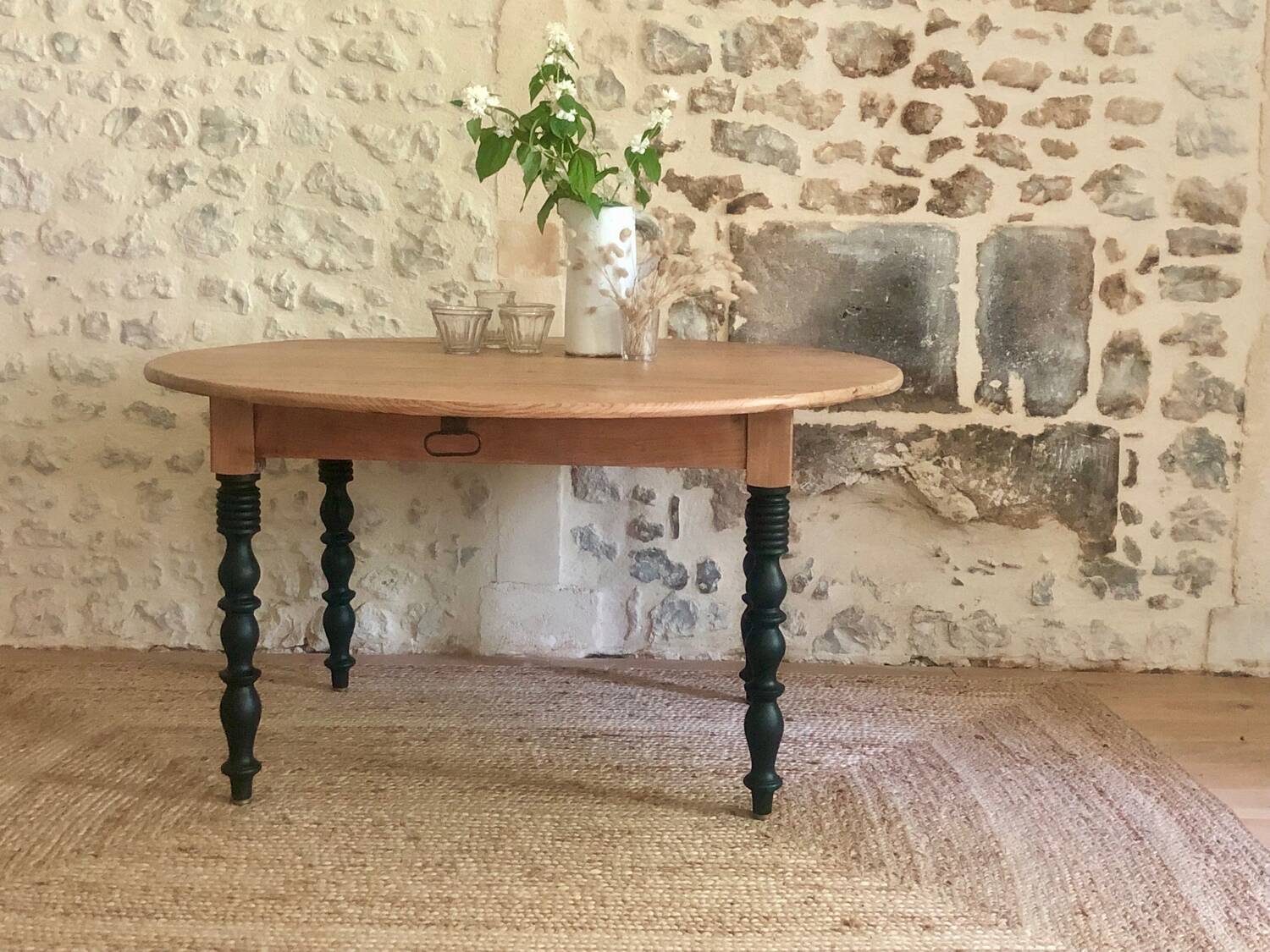 Antique round wooden table