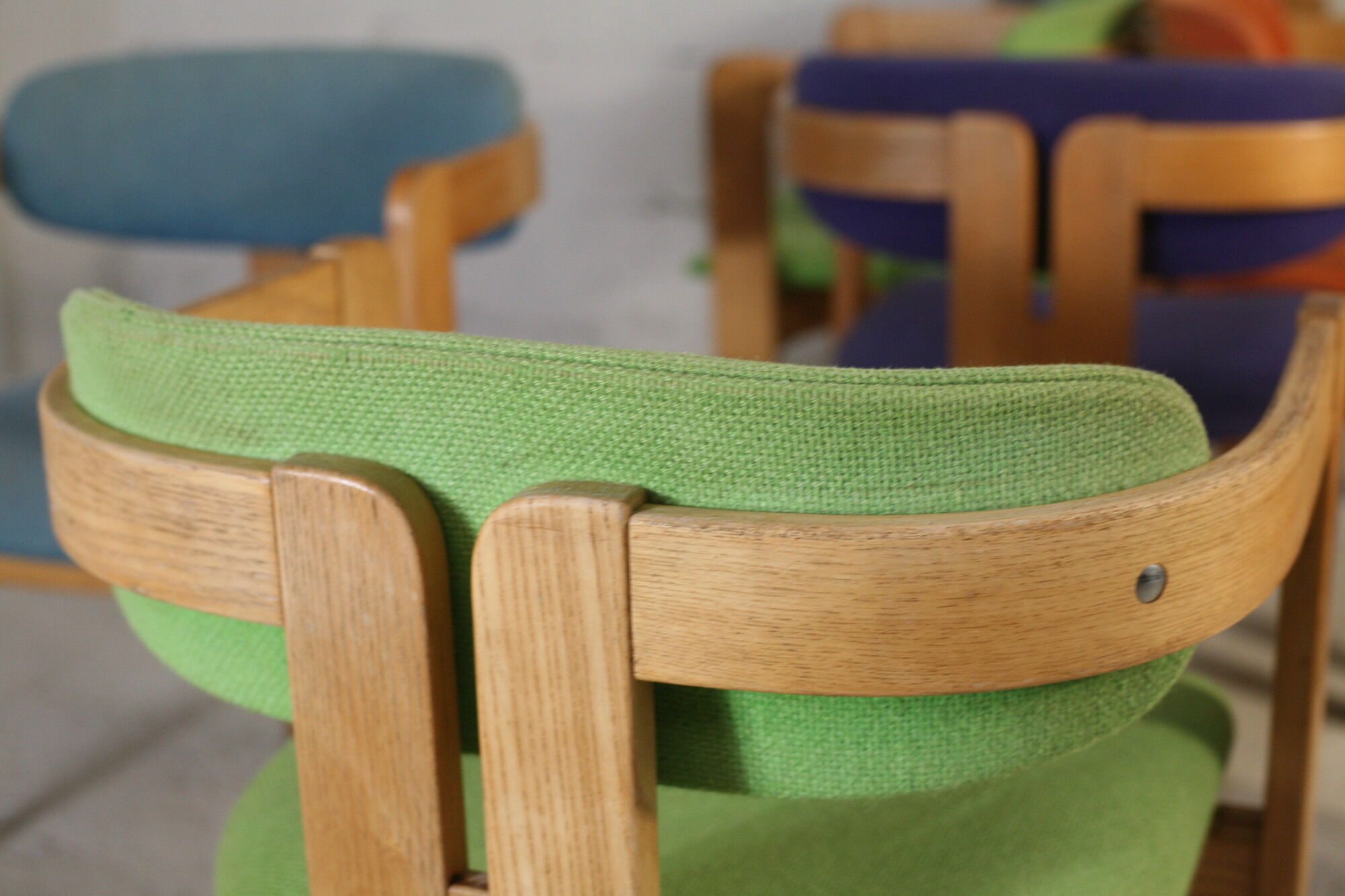 7 Chairs Pigreco by Tobia Scarpa, Gavina Edition, Italy, 50s