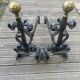 Pair of wrought iron chenets