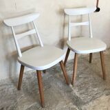 Pair of vintage compass foot chairs