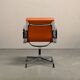 Charles & Ray Eames EA208 Soft Pad Chairs Chrome and Cognac leather, Vitra