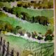 Watercolor painting signed ( r. puech) maurs 15600