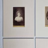 Set of 6 old photographs, oval and rectangular studio portraits from the 19th century
