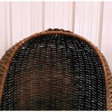 Vintage rattan wicker beach cabin Emmanuelle armchair
