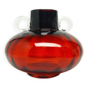 Mid-century modern vase, glass, Poland, 1970s