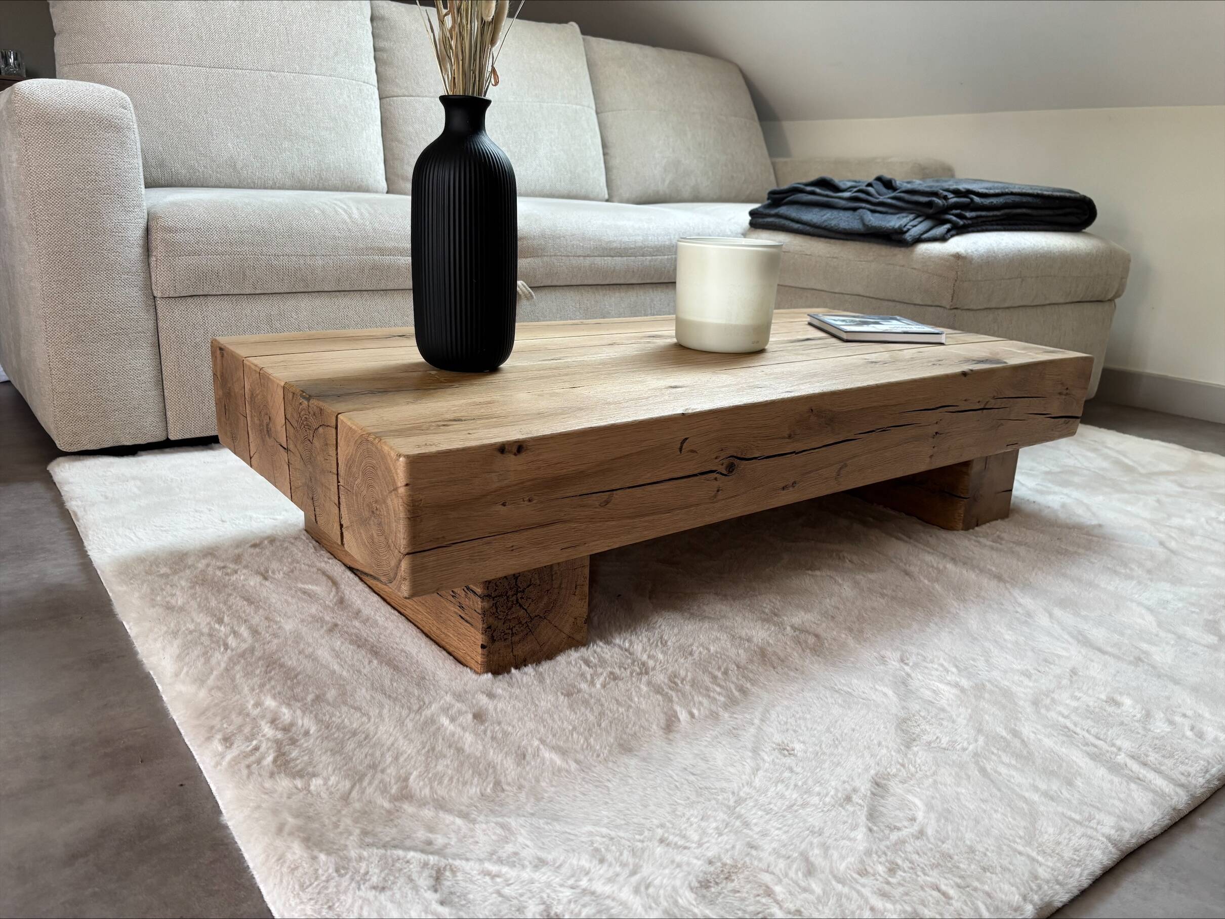 Solid oak coffee table