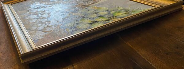 Tableau HSP ''Coupeur de noix de coco'' Sao Paulo signé Auberger 1969 + cadre