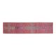 1970s Vintage Turkish Handmade Wool & Cotton Pink Runner Rug 76x344