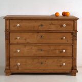 Antique solid pine chest of drawers – European rustic chest of drawers – circa 1900
