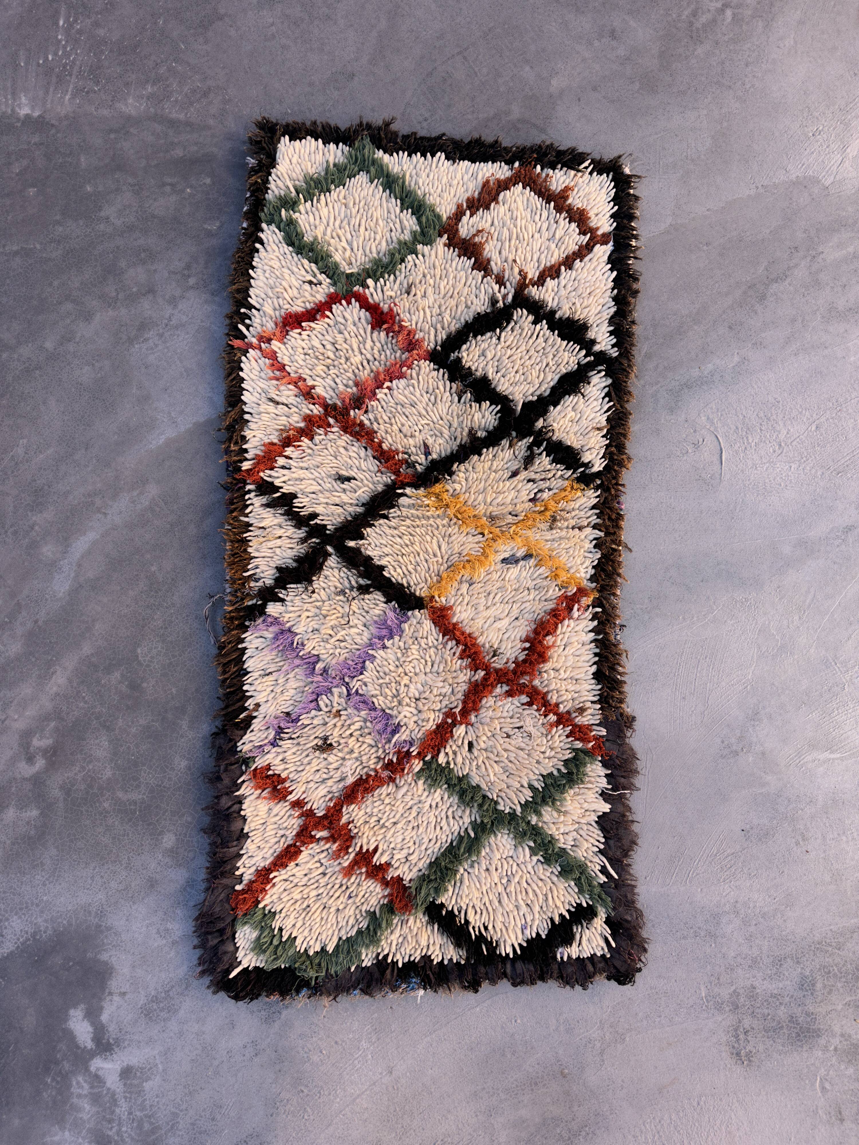 Moroccan carpet azilal colorful - 56 x 120 cm