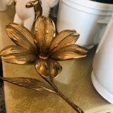 Golden brass flower ashtray