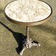 Round bistro table, cast iron base, vintage, 1940s