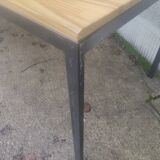 Industrial wood and metal farm table