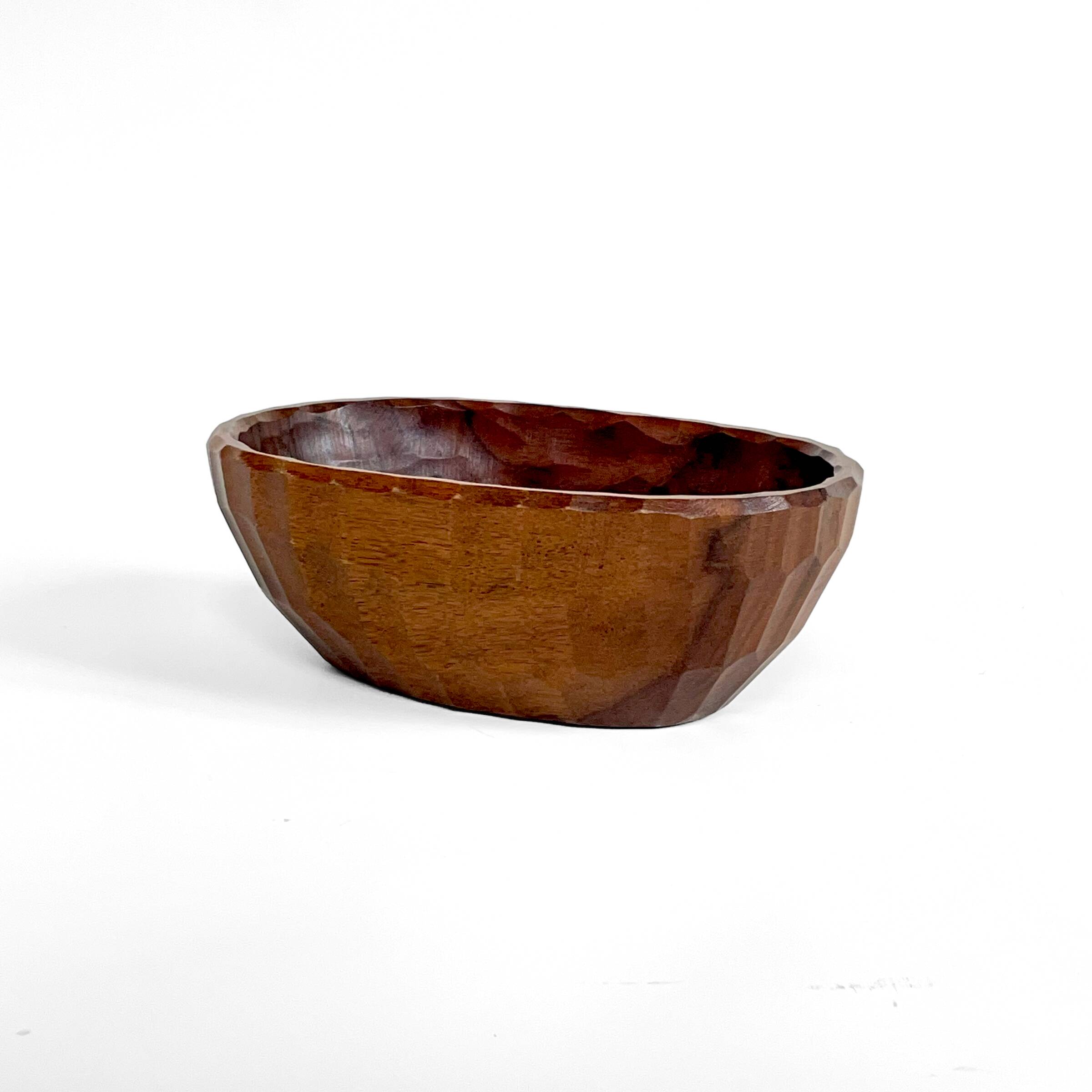 Carved solid wood pocket bowl, 1960