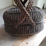 Black wicker market basket