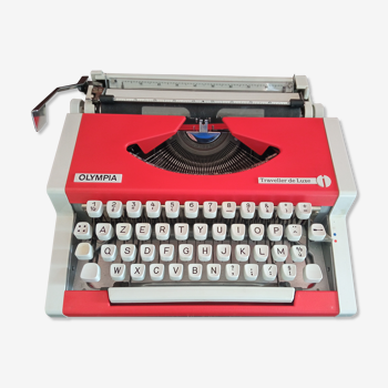 Machine à écrire olympia traveller de luxe rouge vermillon