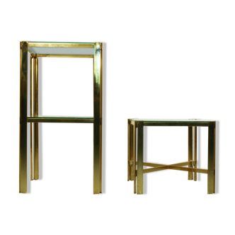 Pair of hollywood regency style side tables, 1970s