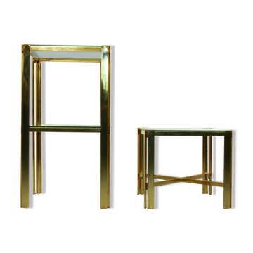 Paire de tables d’appoint de style régence hollywoodienne, années 1970