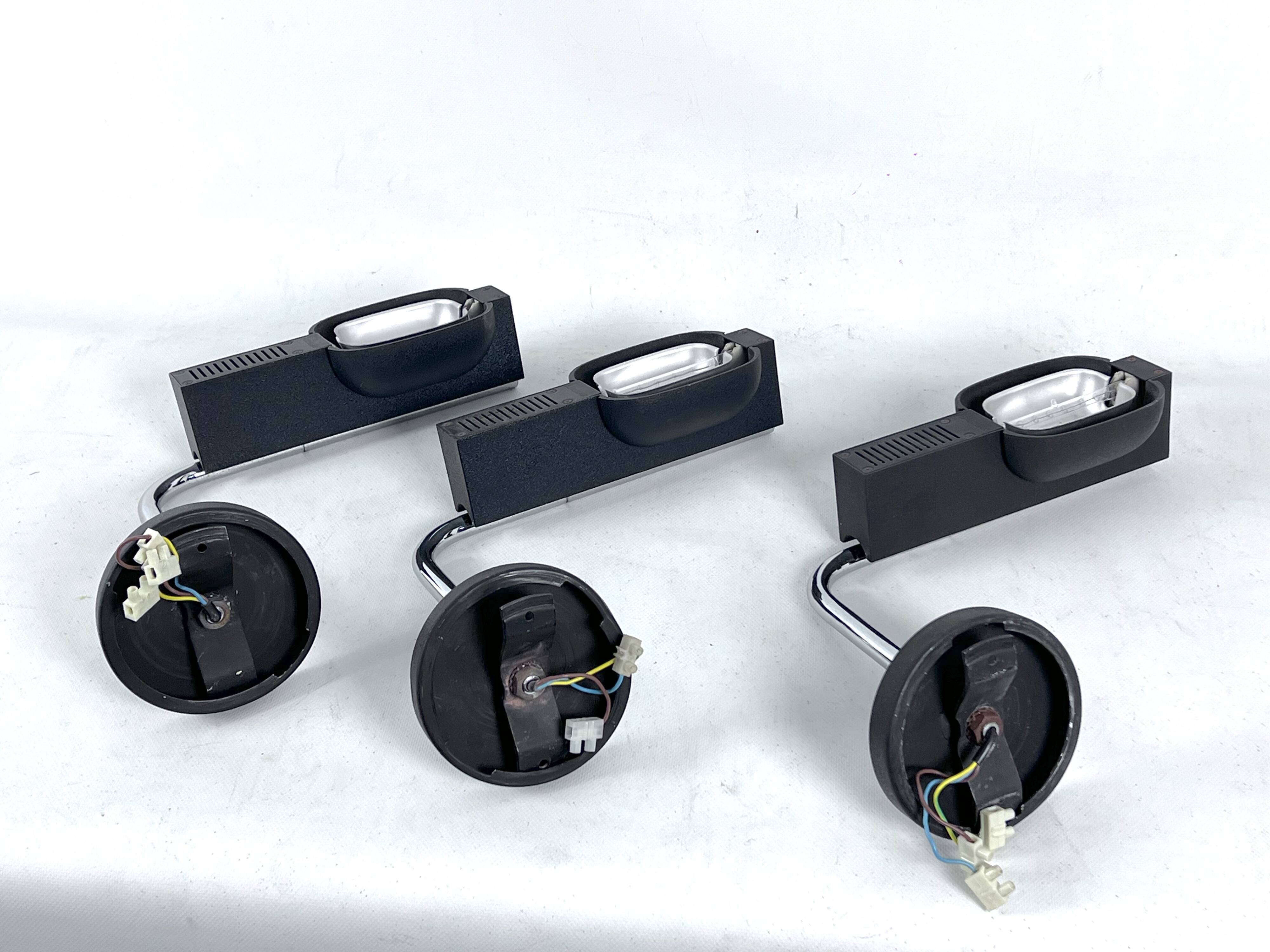 Vintage set of three sconces by Ernesto Gismondi for Artemide. Italy 1980s