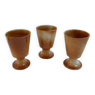 Trio of stoneware mazagrans manufactured by Montgolfier