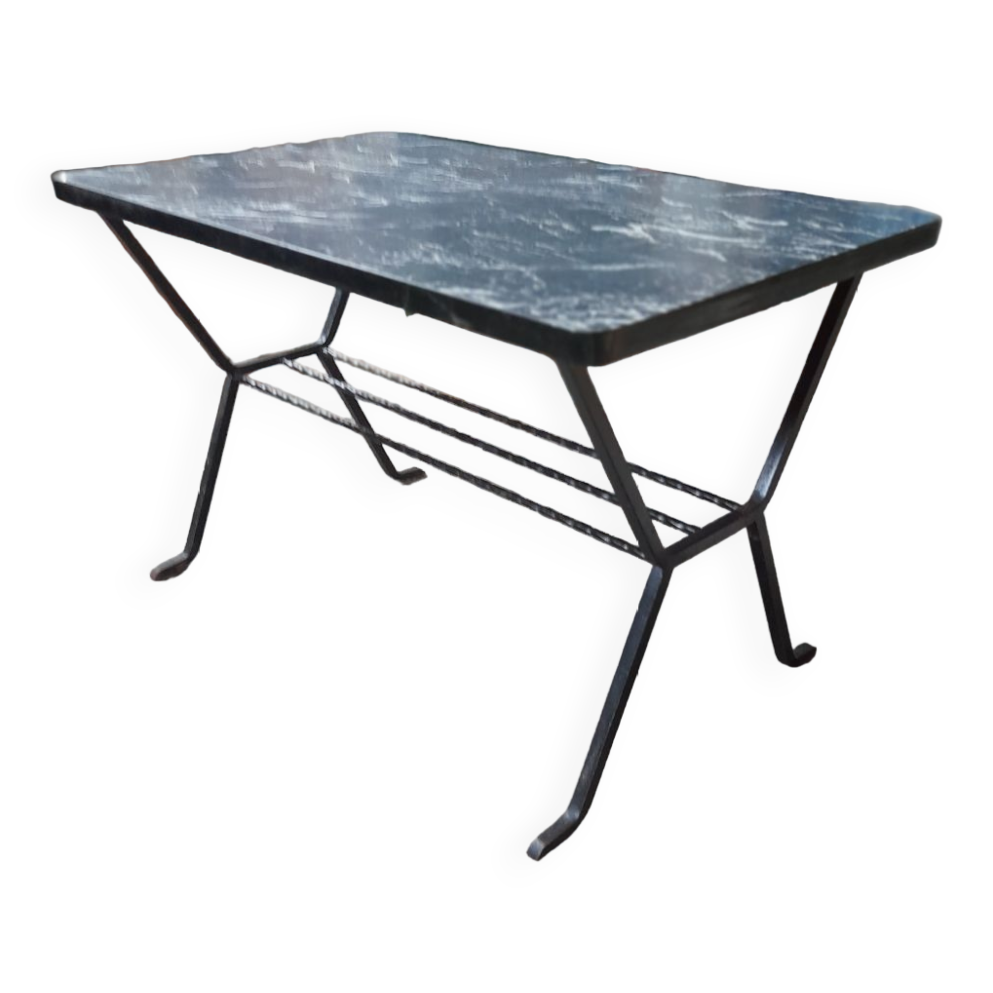 Small vintage coffee table metal legs