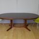 American walnut oval dining table with 2 60s extensions