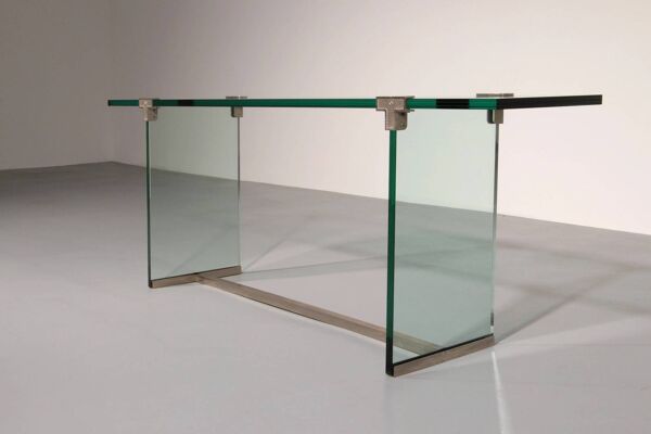 Table d'appoint Modèle T30 par Peter Ghyczy - design des années 1970 (2 mètres de long)