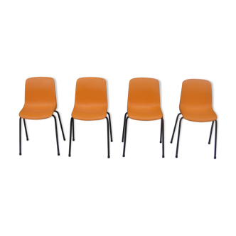 Set of four small children's chairs