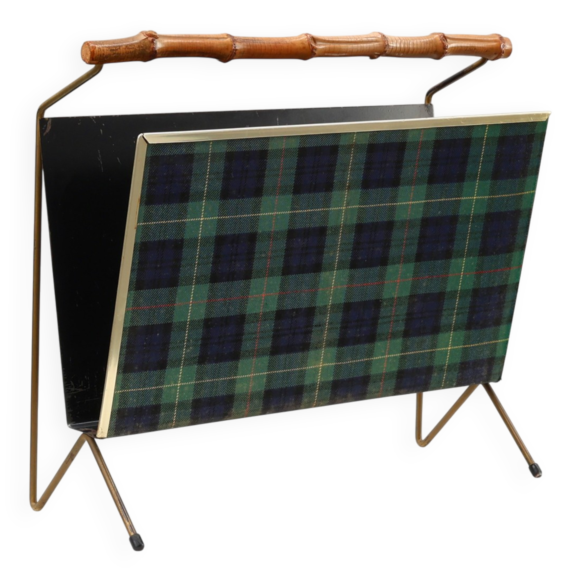 Mid-Century Modern Magazine holder with Bamboo Handle, Belgium 1960s