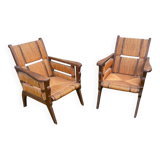 Pair of minimalist design armchairs by Victor Courtray, Ep 40