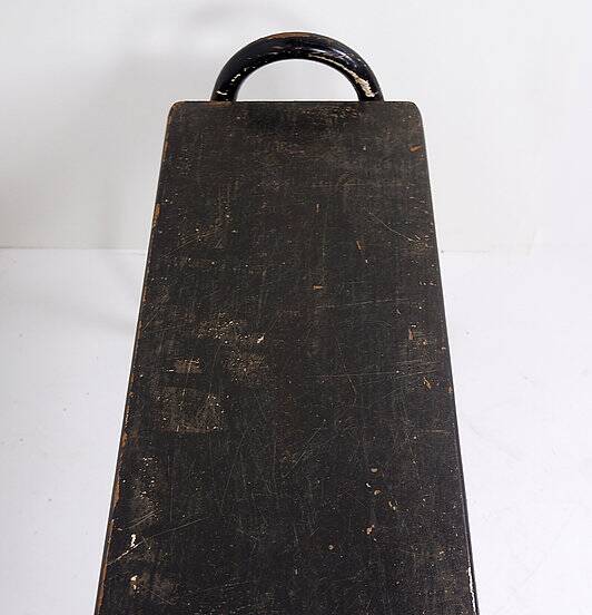 Tubax Black wood and metal bench - Minimalist design - 1950s