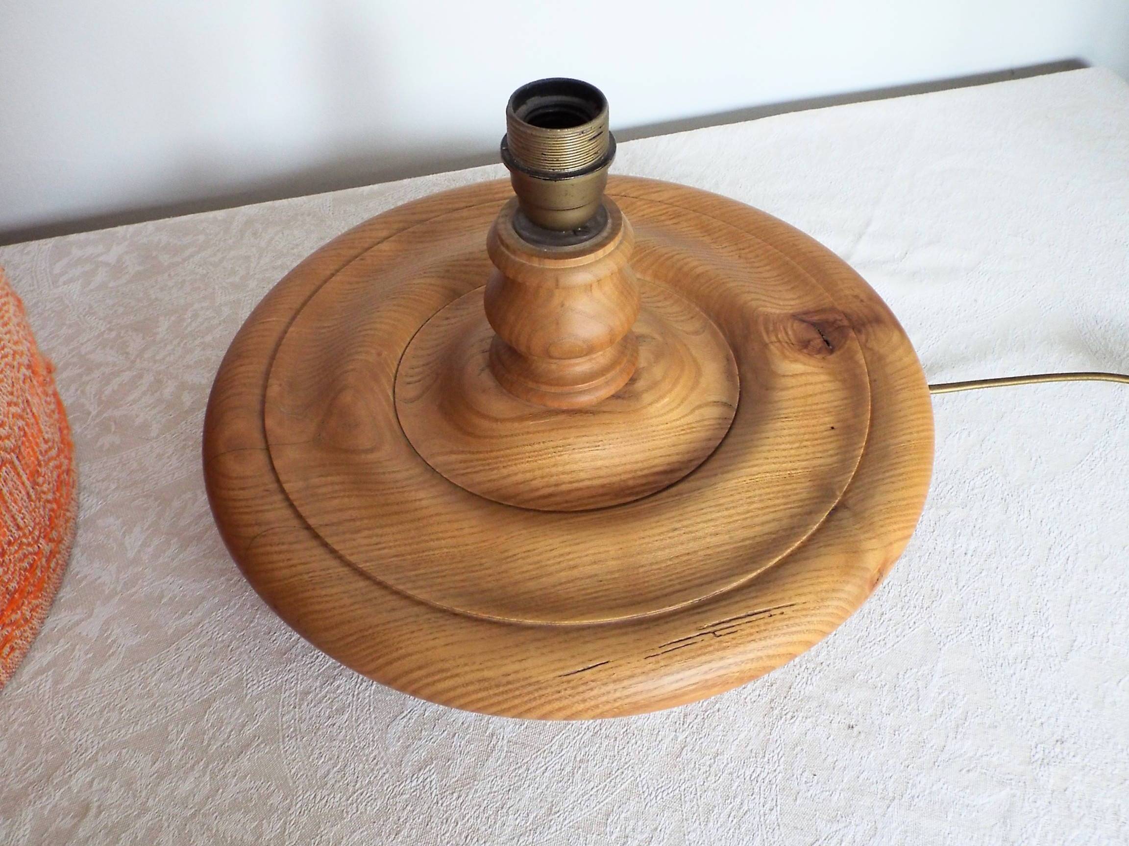 Lampe pied bois années 70