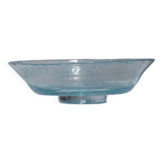 LARGE HOLLOW BUBBLE GLASS BOWL, 1970s