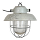 Grey Industrial Aluminium Cage Pendant Lamp with Frosted Glass, 1970s