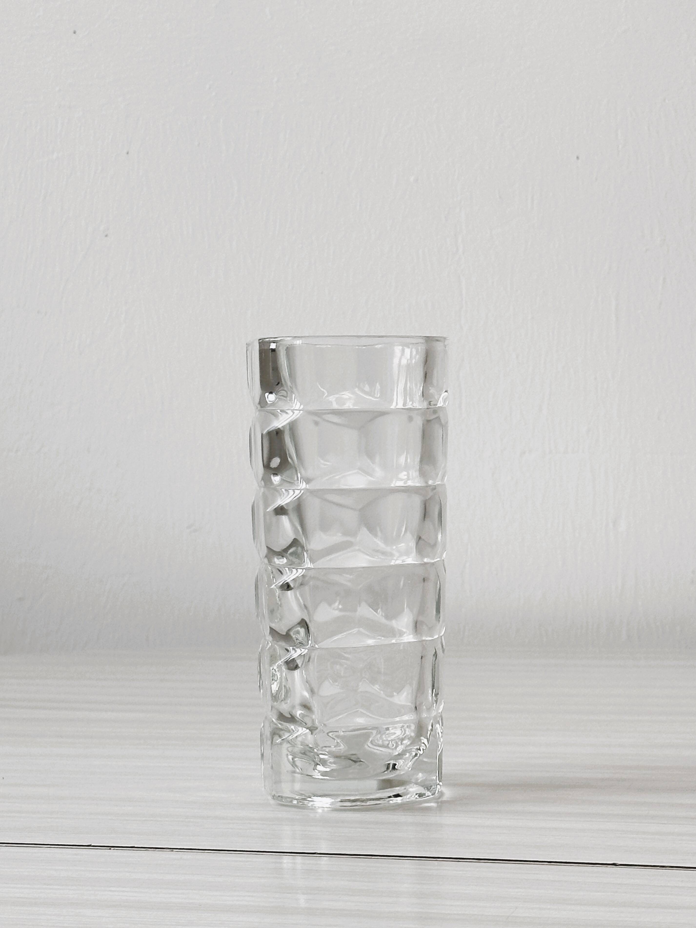 Thick glass vase.