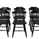 set of 6 Black Oak Windsor style Spindle-back dining chairs. Holland