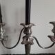 Art nouveau chandelier 3 branches silver metal