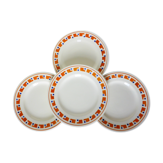 4 flat plates in iron earth of the Salins model Lucette 210802