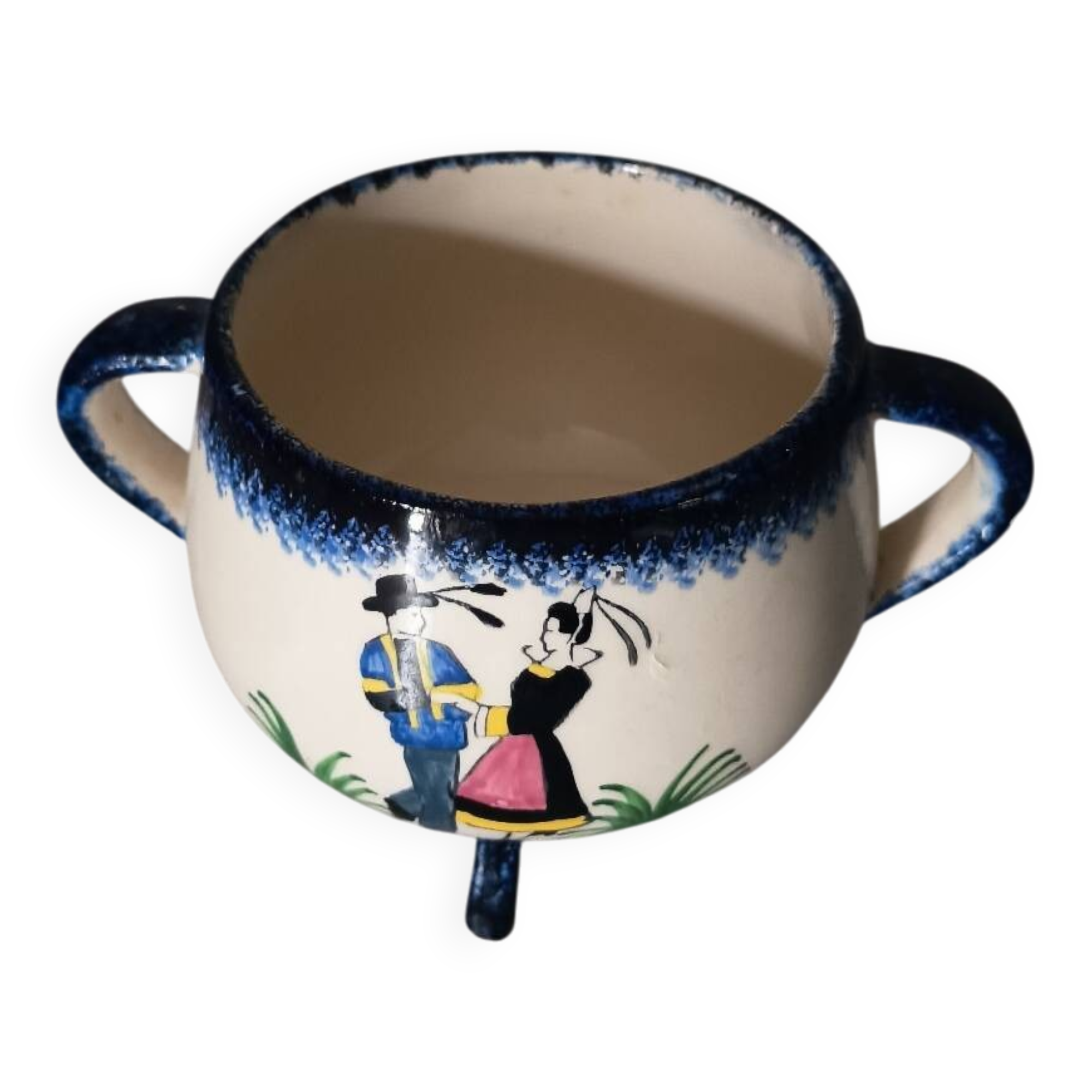 Henriot Quimper tripod bowl