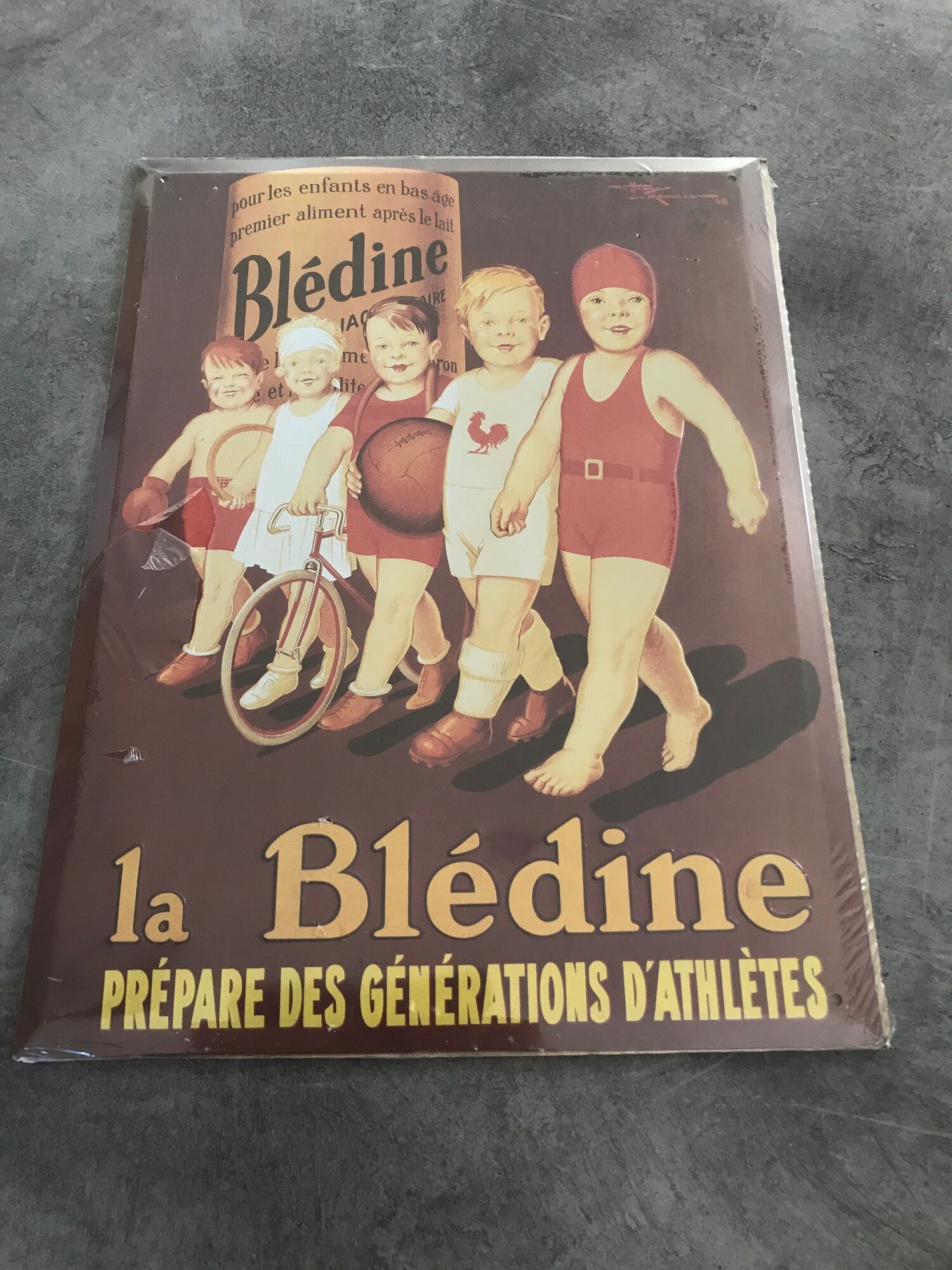 Poster metal advertising plate la blédine - henry le monnier - 40x30 cm