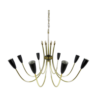 Italian brass chandelier, 1950s