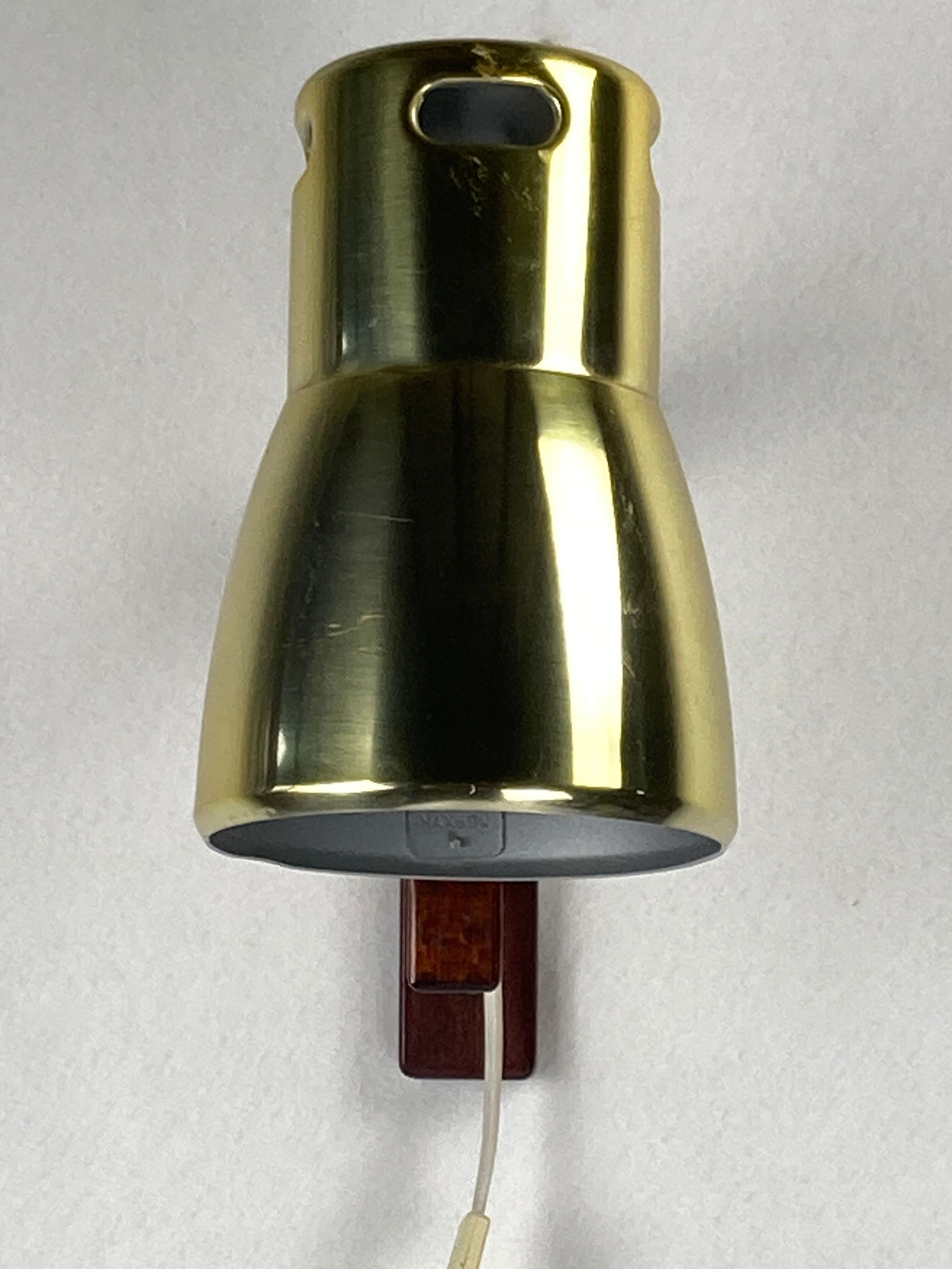 Teak brass wall sconce by hans agne jakobsson, sweden 1960s model v488