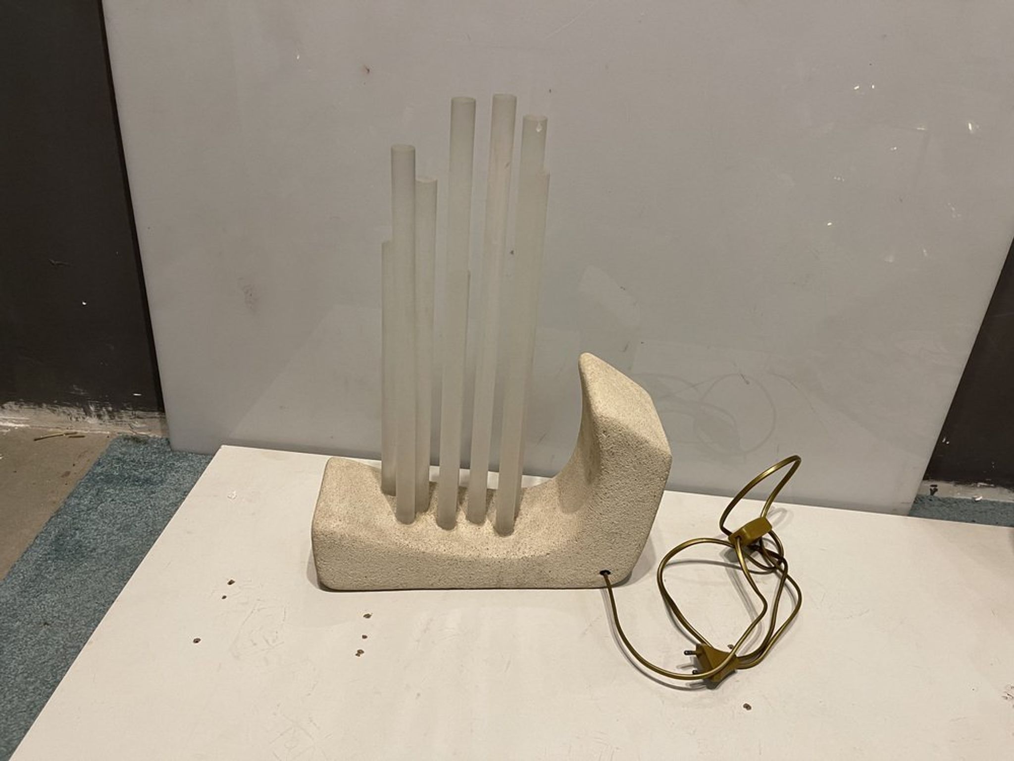 Acrylic Stone Table Lamp, 1980s