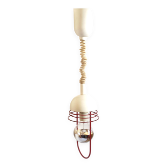Suspension Monte et baisse blanc et rouge Années 60