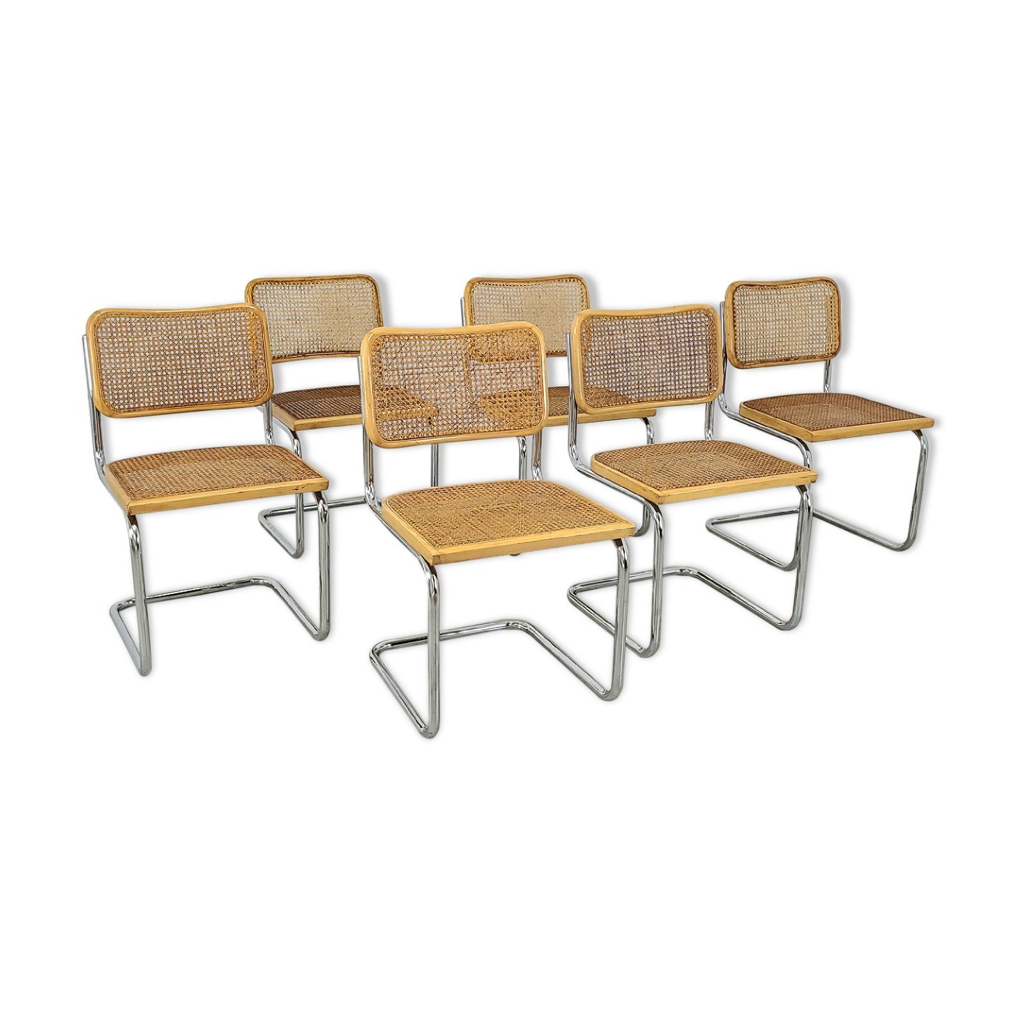 Chaises Cesca B32 design Marcel Breuer vintage