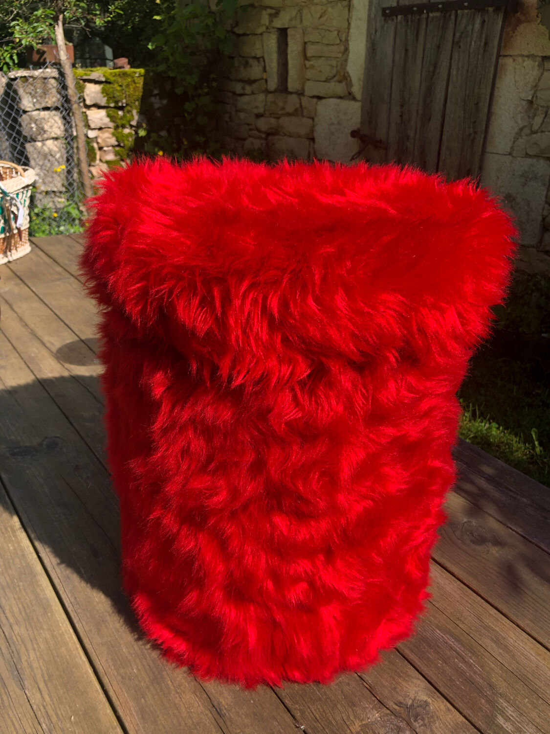 Vintage moumoute pouf