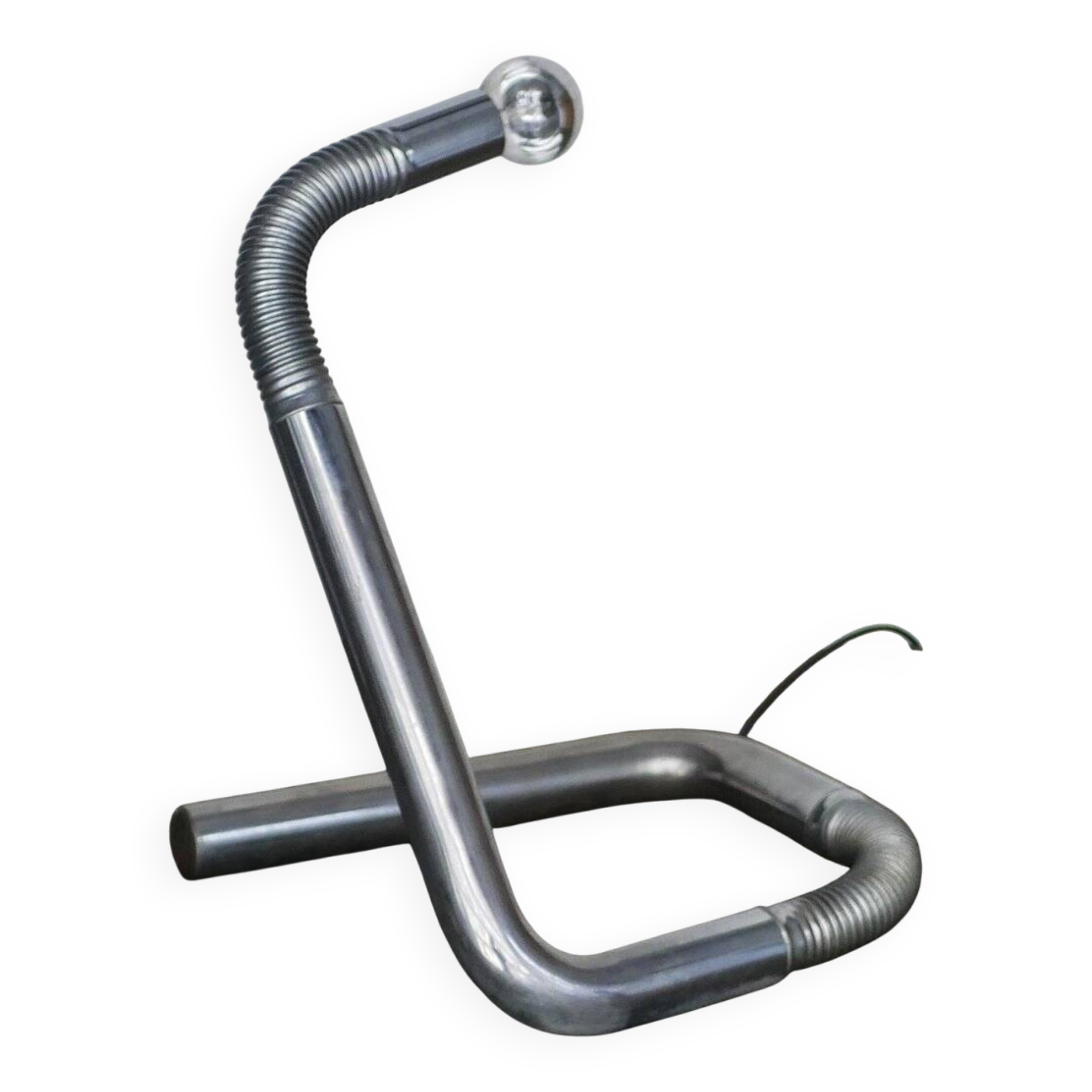 Lampe de table vintage en métal chromé, Italie, années 1970